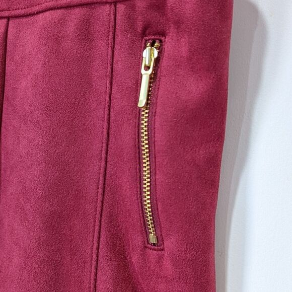 Janie and Jack sueded city pants dark red holiday leggings pants girls size 10 - Picture 4 of 5